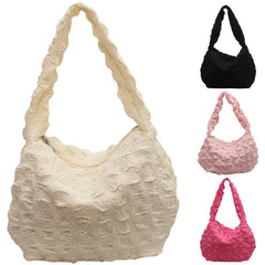 Women's Cloud Ruched Shoulder Bag Puffer Quilted Hobo Bubble Pleated Purse