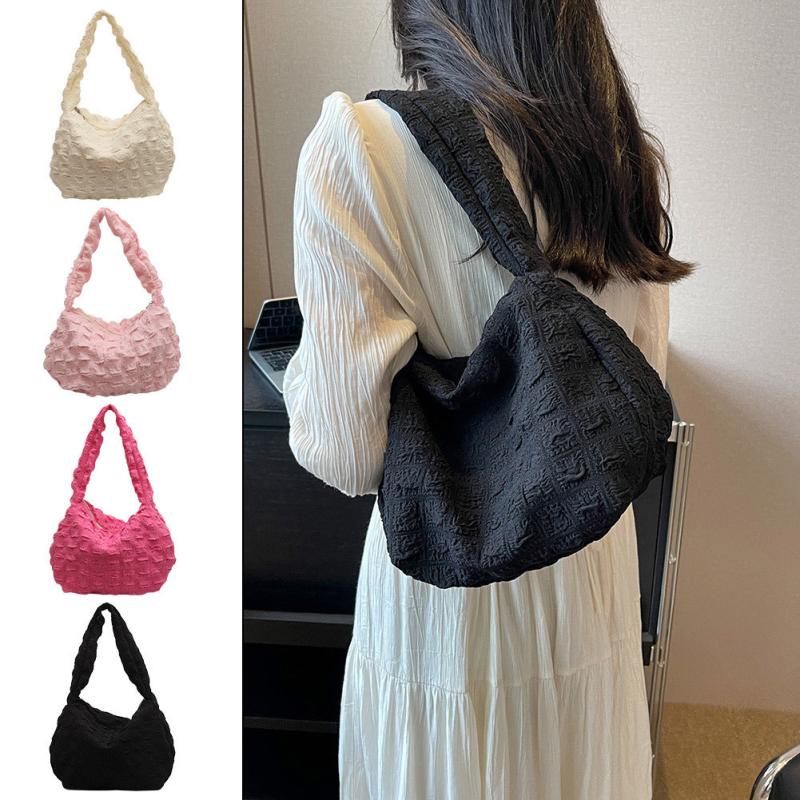 Women's Cloud Ruched Shoulder Bag Puffer Quilted Hobo Bubble Pleated Purse