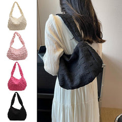 Women's Cloud Ruched Shoulder Bag Puffer Quilted Hobo Bubble Pleated Purse