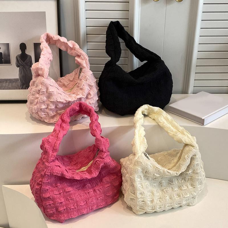 Women's Cloud Ruched Shoulder Bag Puffer Quilted Hobo Bubble Pleated Purse