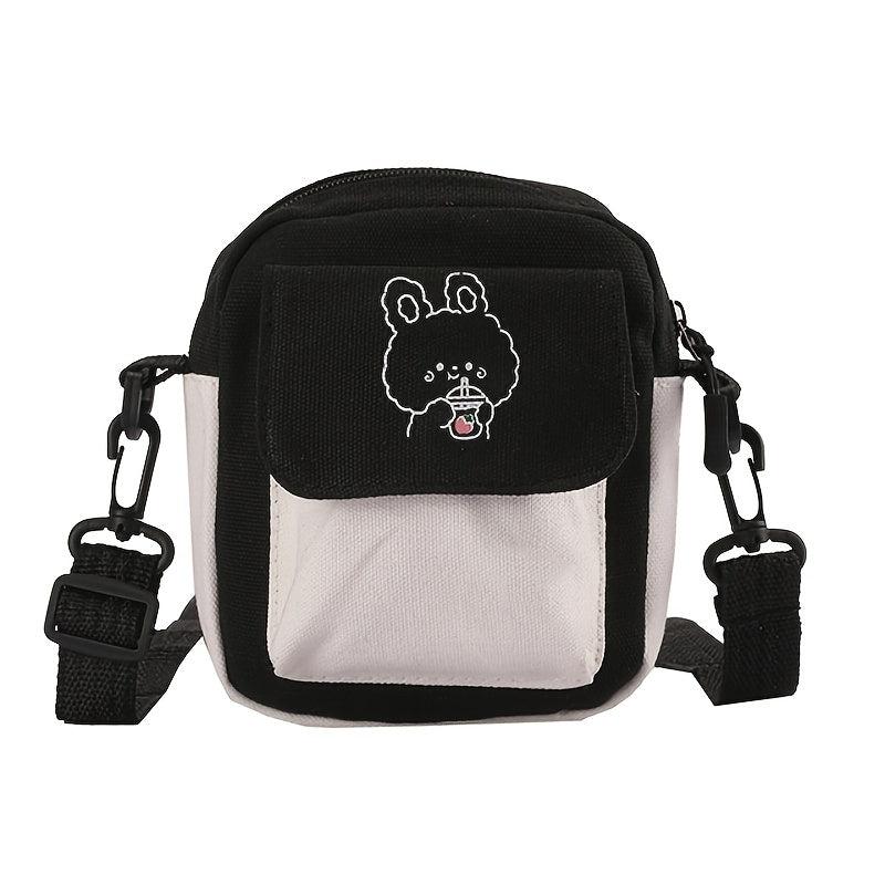 Cartoon Pattern Mini Crossbody Bag with Zipper Coin Purse