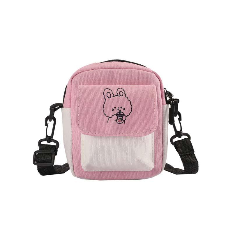 Cartoon Pattern Mini Crossbody Bag with Zipper Coin Purse