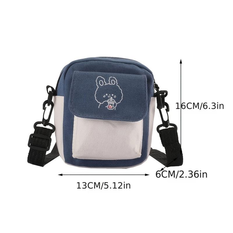 Cartoon Pattern Mini Crossbody Bag with Zipper Coin Purse