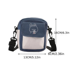 Cartoon Pattern Mini Crossbody Bag with Zipper Coin Purse