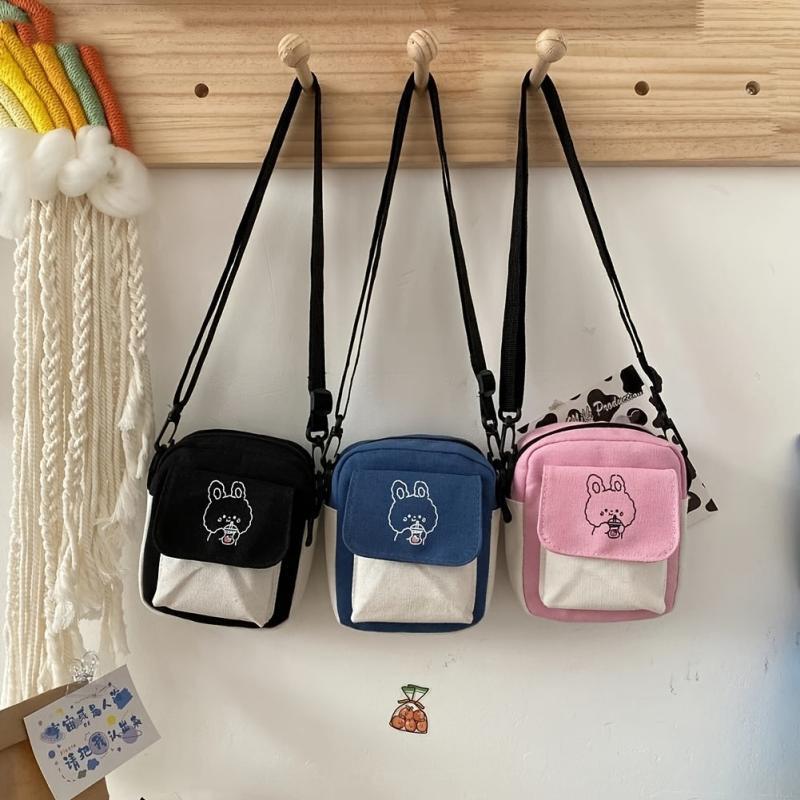 Cartoon Pattern Mini Crossbody Bag with Zipper Coin Purse