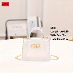 Top Handle Shoulder Bag Turn Lock Handbag Chain Crossbody Bag