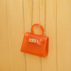 Top Handle Shoulder Bag Turn Lock Handbag Chain Crossbody Bag