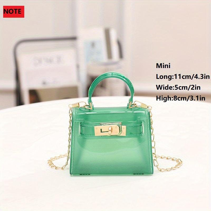 Top Handle Shoulder Bag Turn Lock Handbag Chain Crossbody Bag