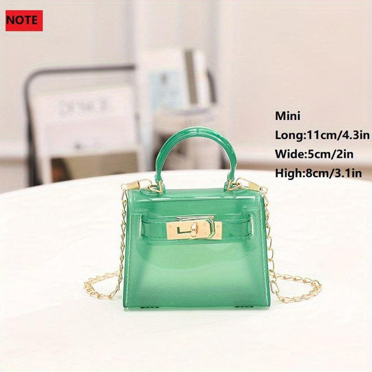 Top Handle Shoulder Bag Turn Lock Handbag Chain Crossbody Bag
