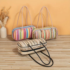 Colorful Woven Rainbow Underarm Bag Shoulder Bag