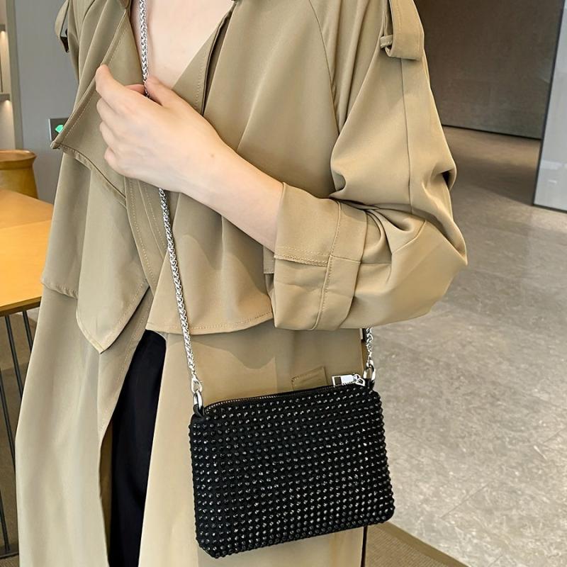 Rhinestone Shoulder Bag Glitter Chain Evening Handbag Crossbody Purse