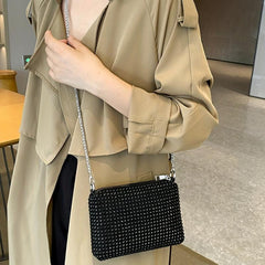 Rhinestone Shoulder Bag Glitter Chain Evening Handbag Crossbody Purse
