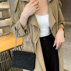 Rhinestone Shoulder Bag Glitter Chain Evening Handbag Crossbody Purse