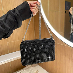 Rhinestone Shoulder Bag Glitter Chain Evening Handbag Crossbody Purse