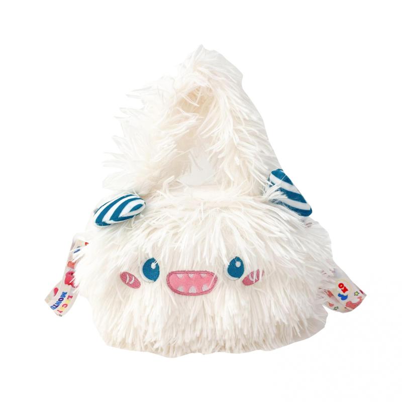 Plush Monster Shoulder Bag Funny Fluffy Crossbody with Adjustable Strap