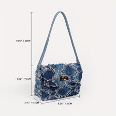 Vintage Denim Shoulder Bag Women's Y2K Retro Handbag & Purse