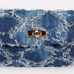 Vintage Denim Shoulder Bag Women's Y2K Retro Handbag & Purse