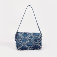 Vintage Denim Shoulder Bag Women's Y2K Retro Handbag & Purse
