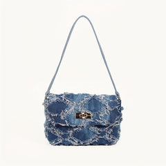 Vintage Denim Shoulder Bag Women's Y2K Retro Handbag & Purse