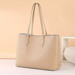 Minimalist Large Capacity Tote Bag Solid Hobo Bag Women's Casual Handbag