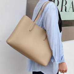 Minimalist Large Capacity Tote Bag Solid Hobo Bag Women's Casual Handbag