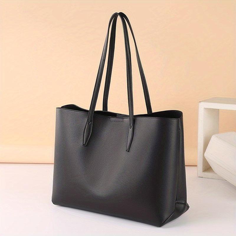 Minimalist Large Capacity Tote Bag Solid Hobo Bag Women's Casual Handbag
