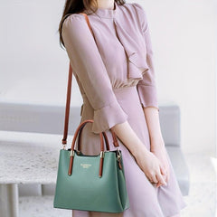 Solid Crossbody Bag Top Handle Office & Work Purse