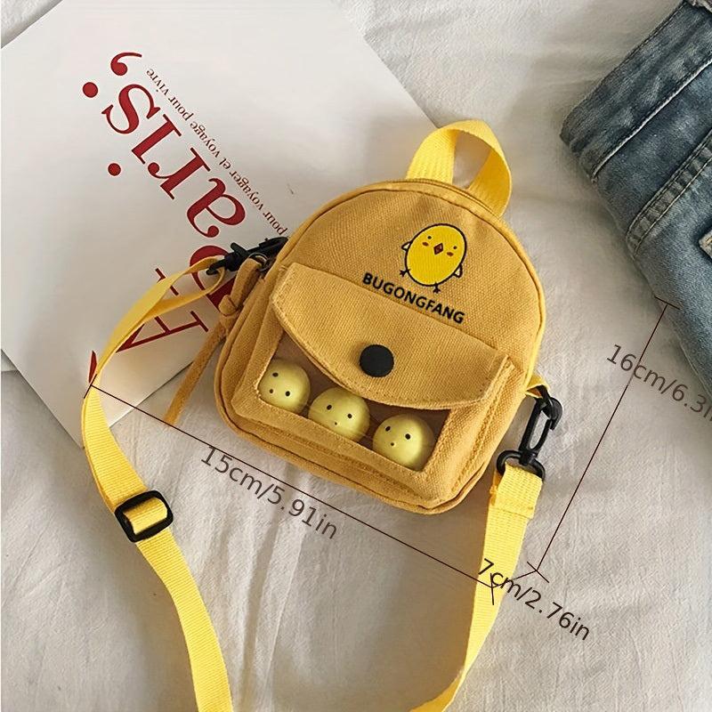 Cartoon Pattern Handbag Letter Graphic Zipper Mini Crossbody Bag