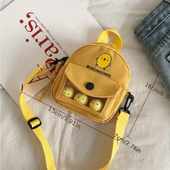 Cartoon Pattern Handbag Letter Graphic Zipper Mini Crossbody Bag