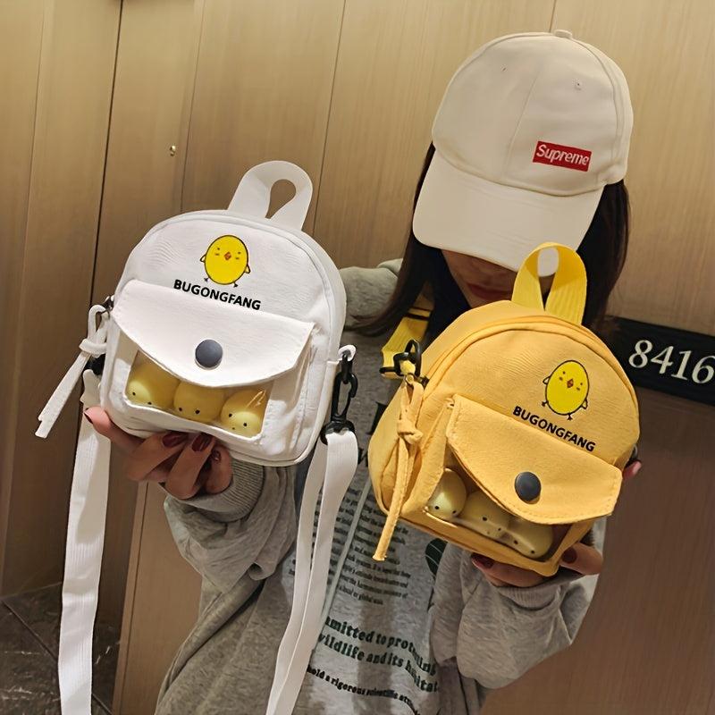 Cartoon Pattern Handbag Letter Graphic Zipper Mini Crossbody Bag
