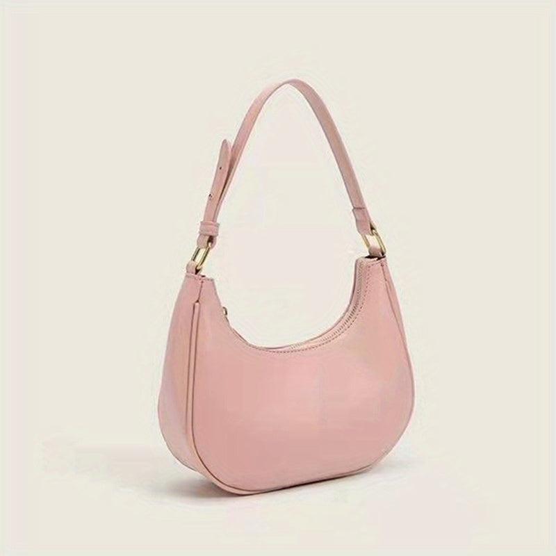 Half Moon Underarm Bag PU Leather Crescent Shoulder Bag