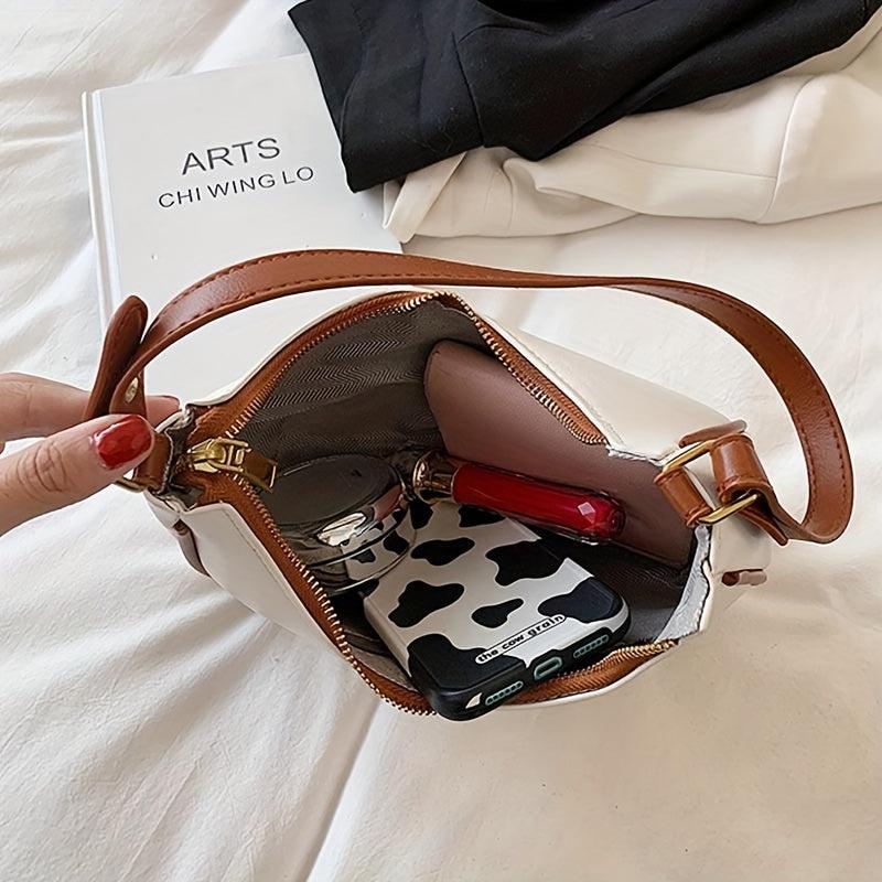 Half Moon Underarm Bag PU Leather Crescent Shoulder Bag