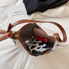 Half Moon Underarm Bag PU Leather Crescent Shoulder Bag