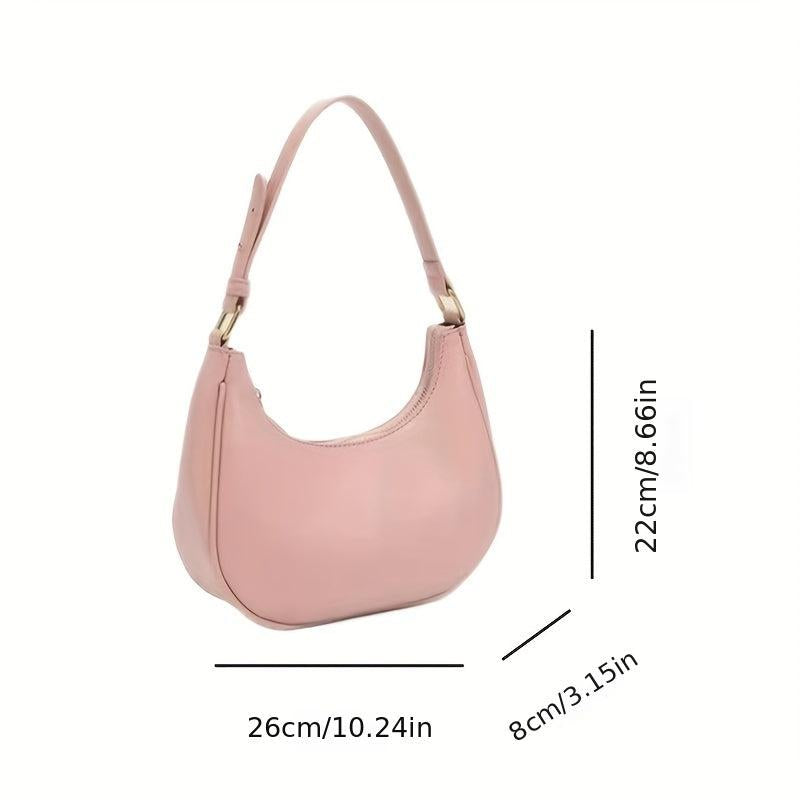 Half Moon Underarm Bag PU Leather Crescent Shoulder Bag