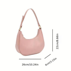 Half Moon Underarm Bag PU Leather Crescent Shoulder Bag