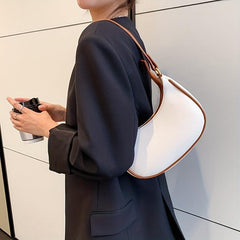Half Moon Underarm Bag PU Leather Crescent Shoulder Bag