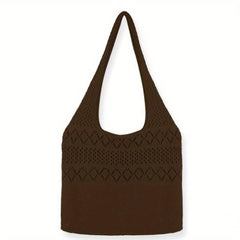 Minimalist Crochet Shoulder Bag Large Capacity Knitted Handbag