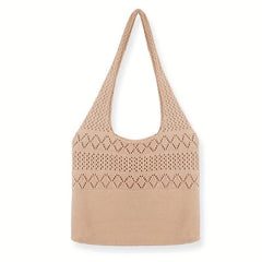 Minimalist Crochet Shoulder Bag Large Capacity Knitted Handbag