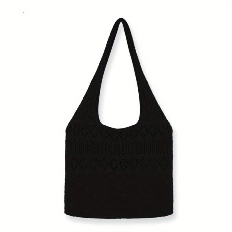 Minimalist Crochet Shoulder Bag Large Capacity Knitted Handbag