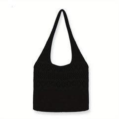 Minimalist Crochet Shoulder Bag Large Capacity Knitted Handbag