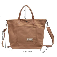 Minimalist Casual Tote Bag Solid All Match Shoulder School Bag