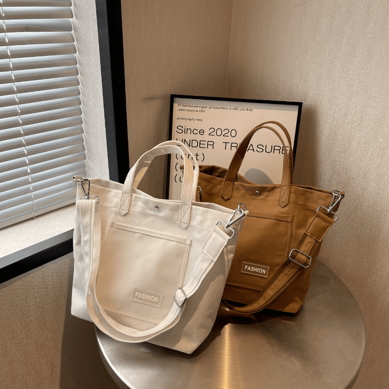 Minimalist Casual Tote Bag Solid All Match Shoulder School Bag