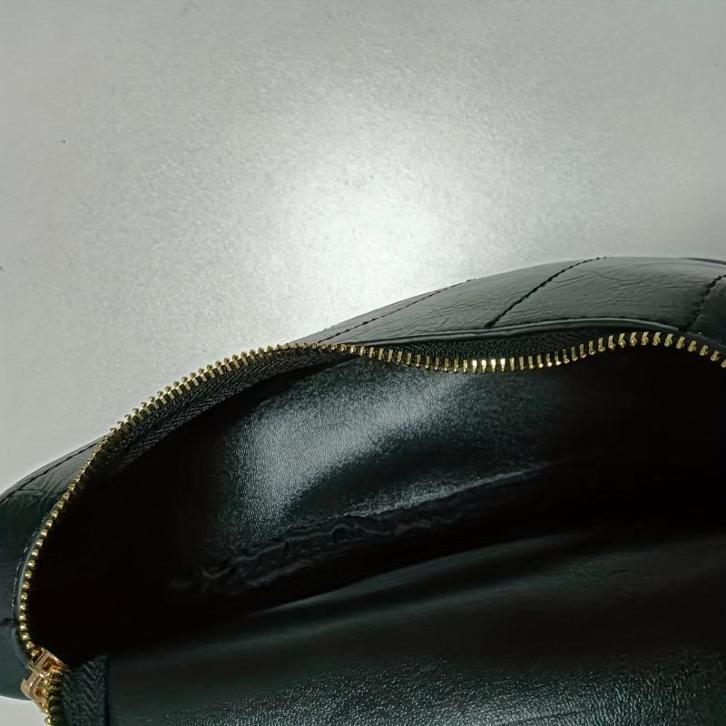 Crescent Chain Crossbody Bag PU Leather Fanny Pack