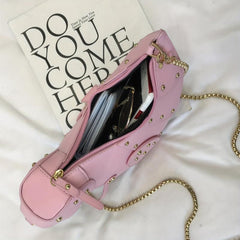 3D Dinosaur Crossbody Bag Studded Rivets Chain Shoulder Bag