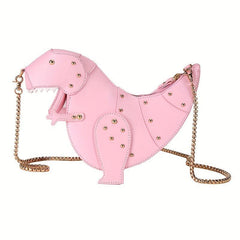 3D Dinosaur Crossbody Bag Studded Rivets Chain Shoulder Bag