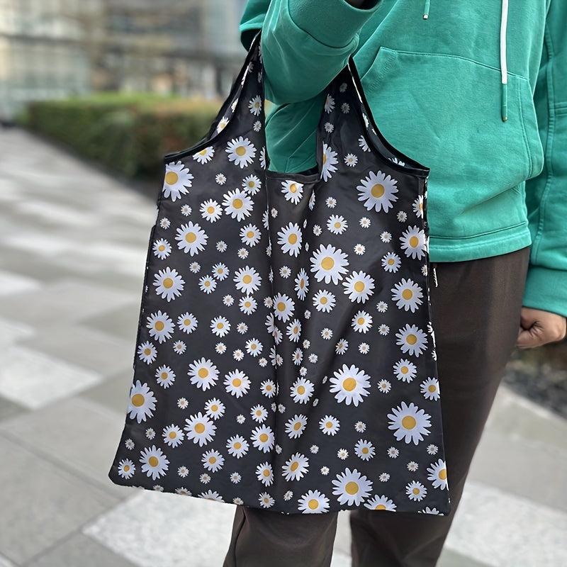 Print Nylon Tote Bag Foldable Large Capacity Shoulder Bag