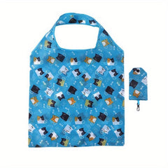 Print Nylon Tote Bag Foldable Large Capacity Shoulder Bag