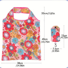 Print Nylon Tote Bag Foldable Large Capacity Shoulder Bag