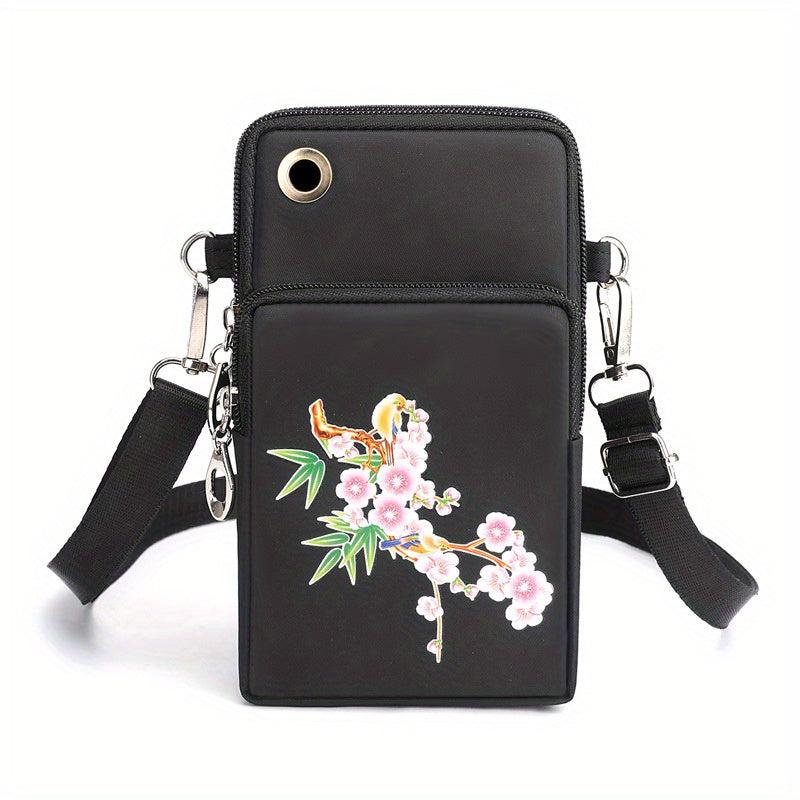 Floral Pattern Shoulder Bag Phone Crossbody Coin Purse