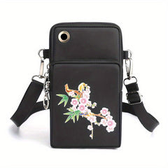 Floral Pattern Shoulder Bag Phone Crossbody Coin Purse